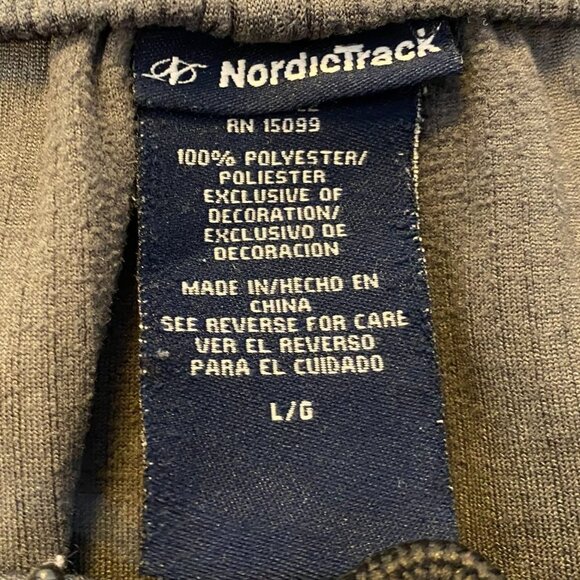 Nordictrack Mens Athletic Shorts Large Gray & Blue With Elastic Waistband - Picture 5 of 11